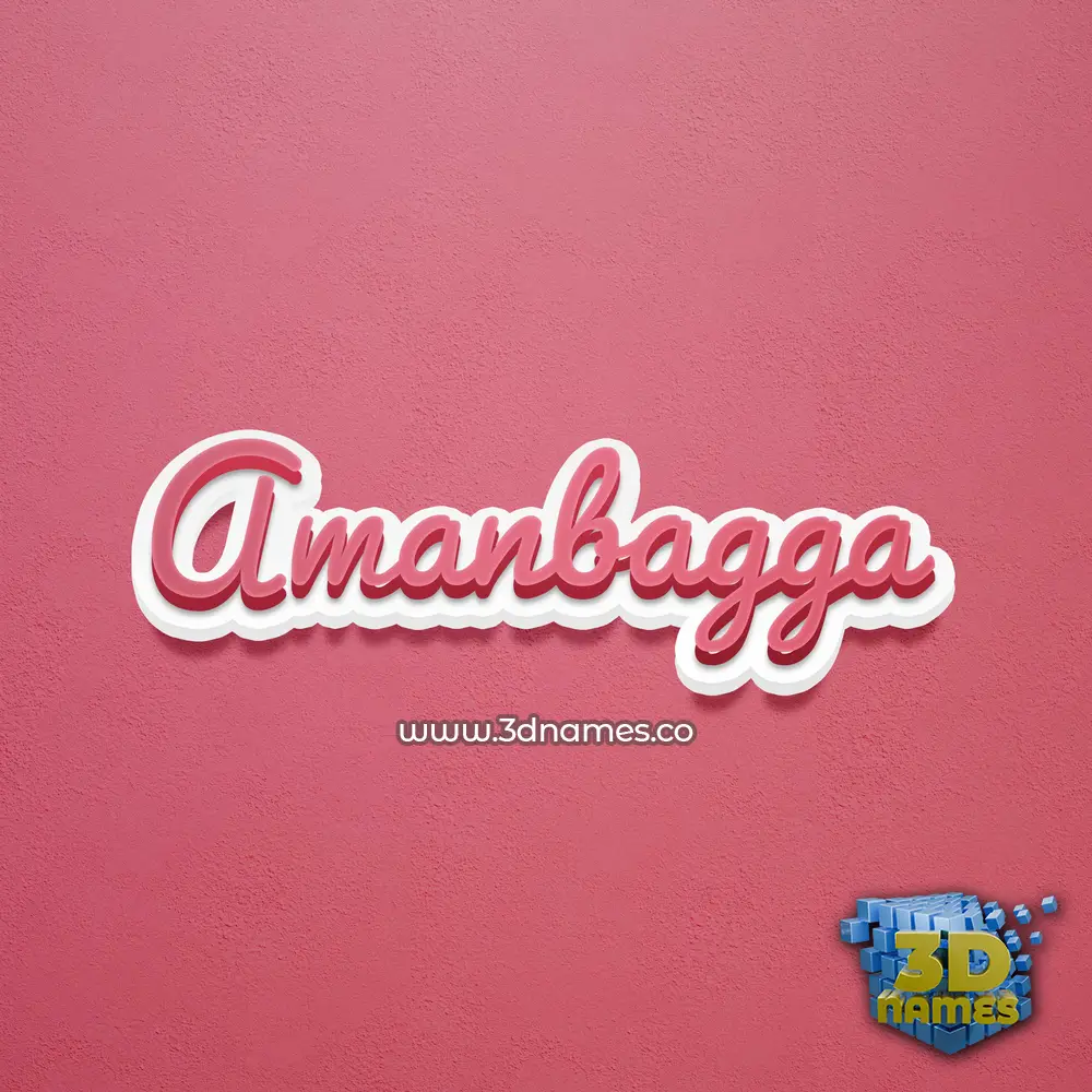 amanbagga in Red Scribble style - 3D name wallpaper
