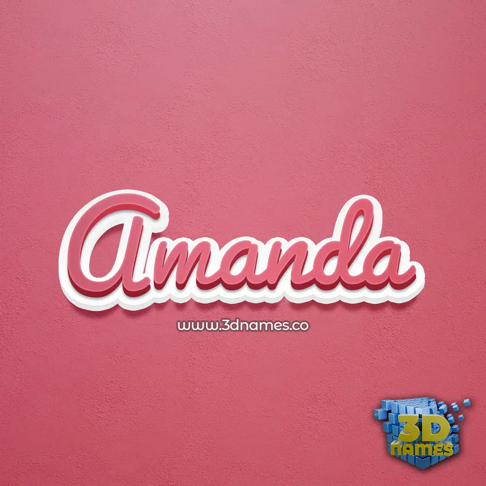 amanda in Red Scribble style - 3D name wallpaper