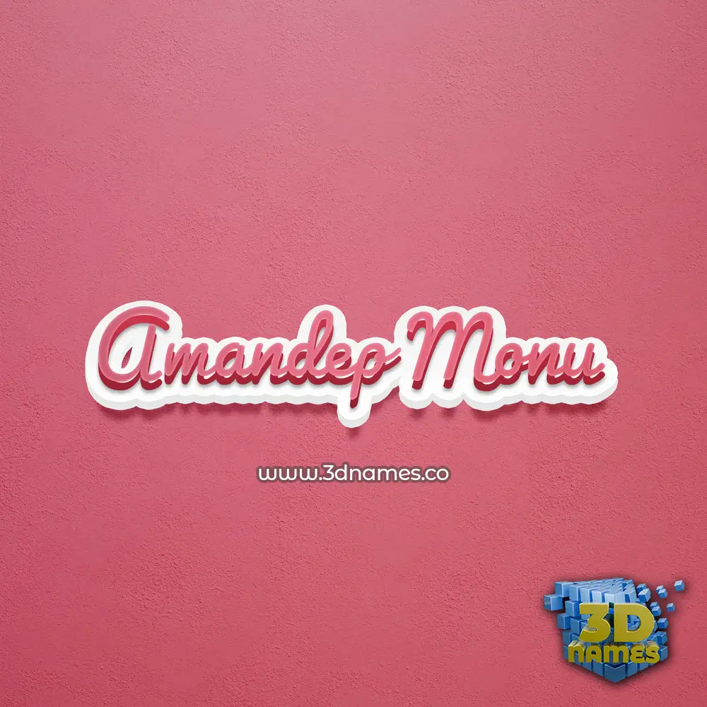 amandep monu in Red Scribble style - 3D name wallpaper