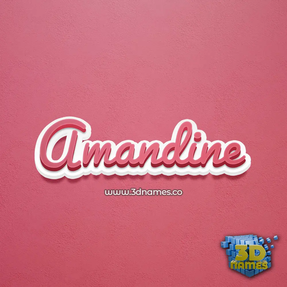 amandine in Red Scribble style - 3D name wallpaper