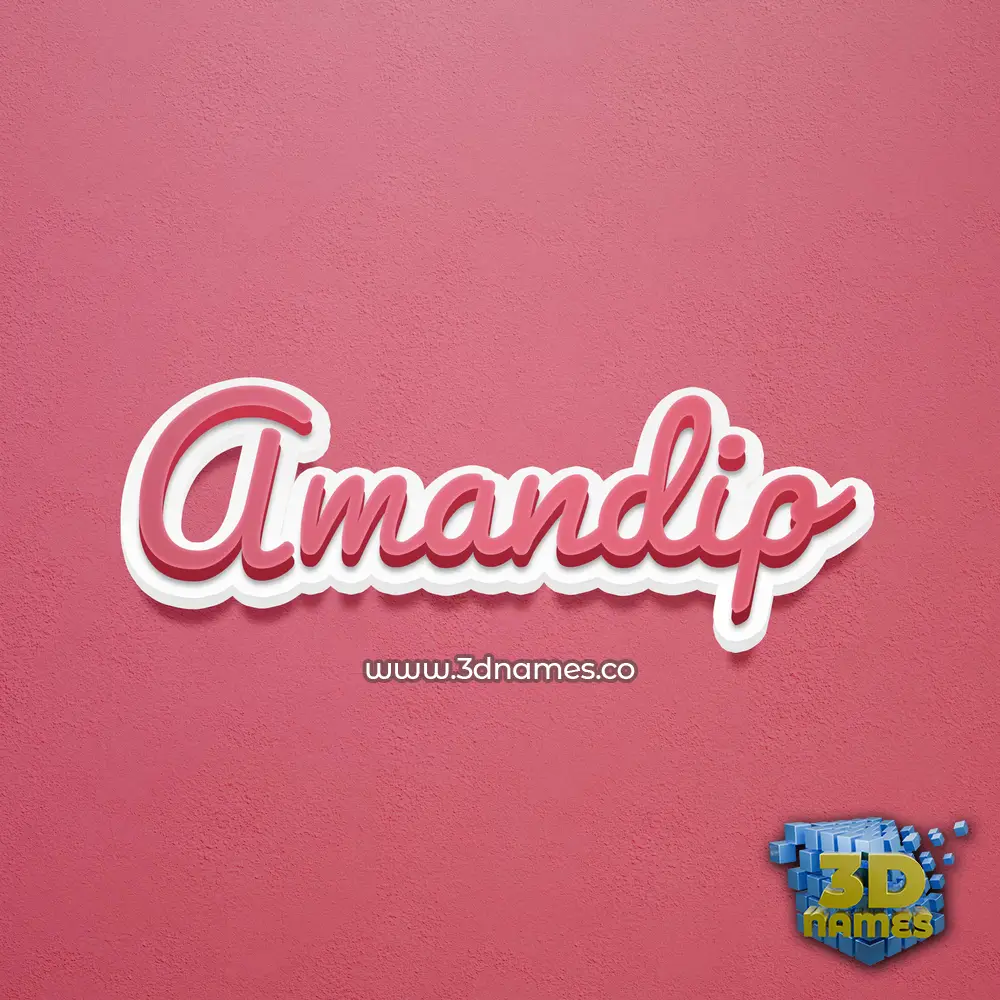 amandip in Red Scribble style - 3D name wallpaper