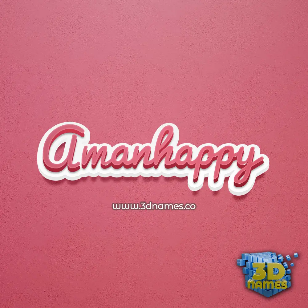 amanhappy in Red Scribble style - 3D name wallpaper