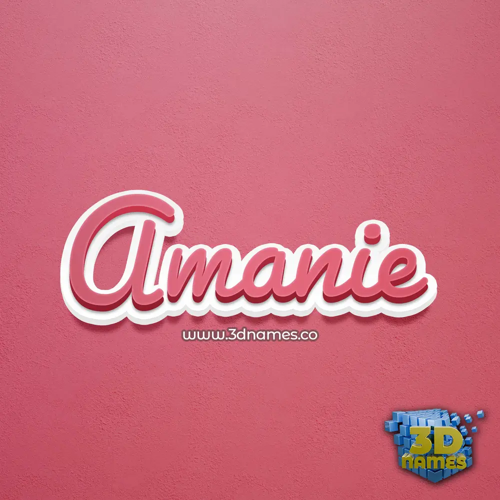 amanie in Red Scribble style - 3D name wallpaper
