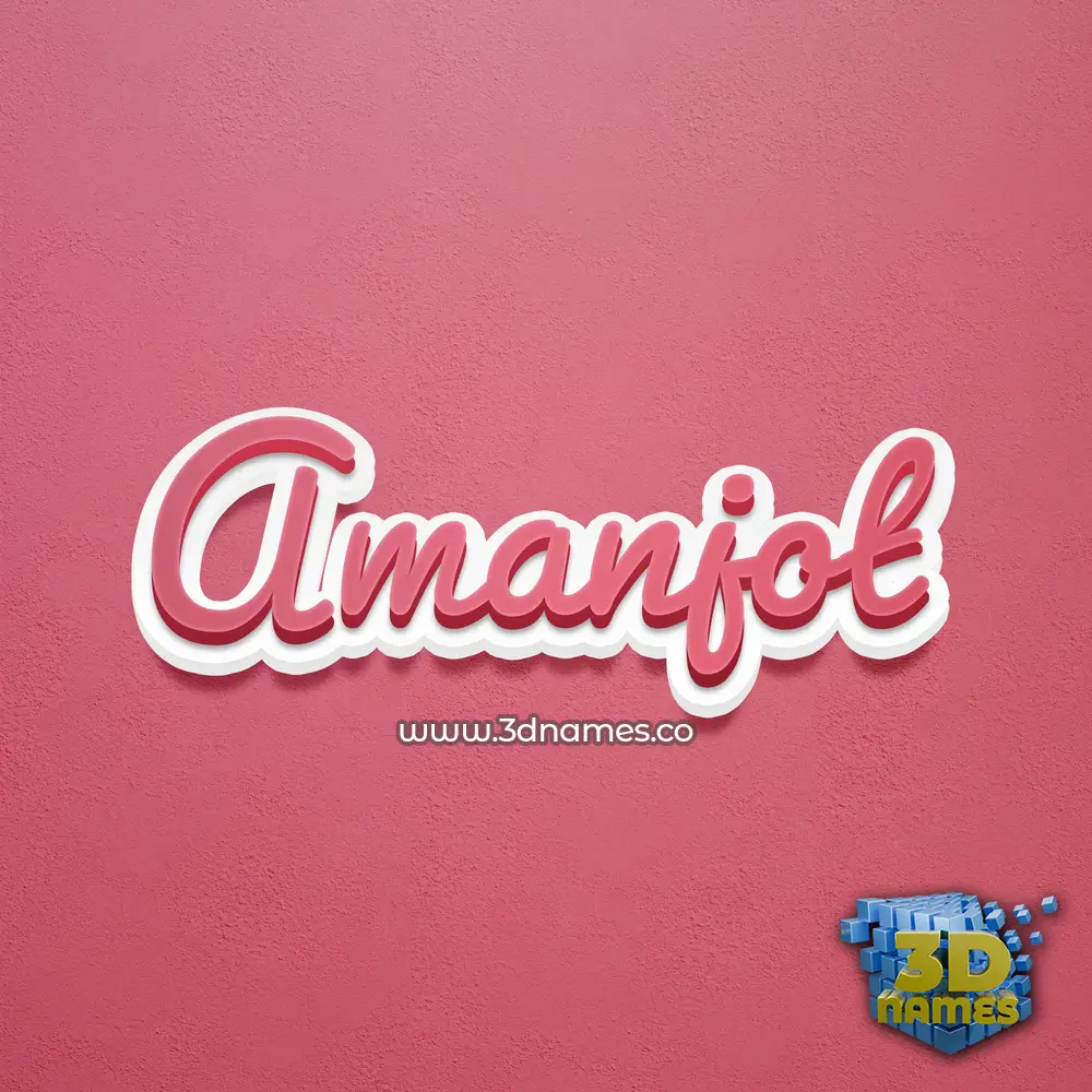 amanjot in Red Scribble style - 3D name wallpaper