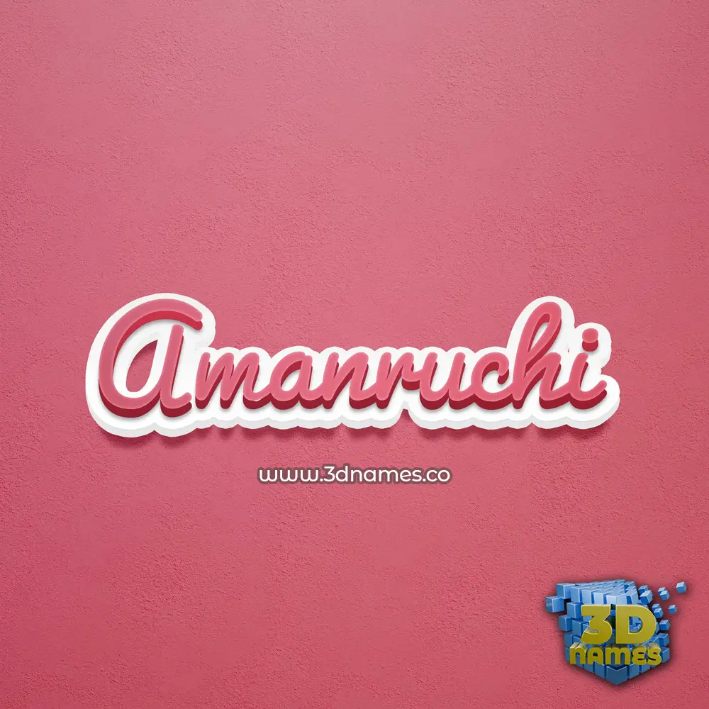 amanruchi in Red Scribble style - 3D name wallpaper