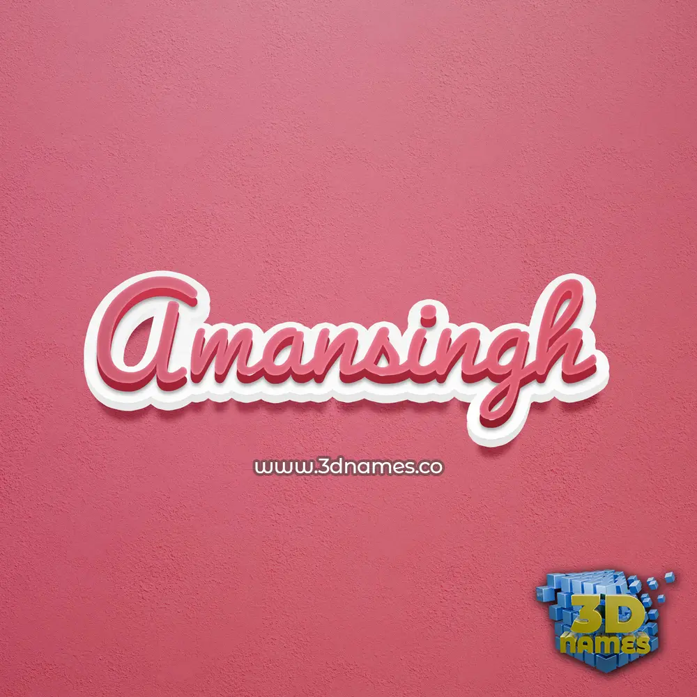 amansingh in Red Scribble style - 3D name wallpaper