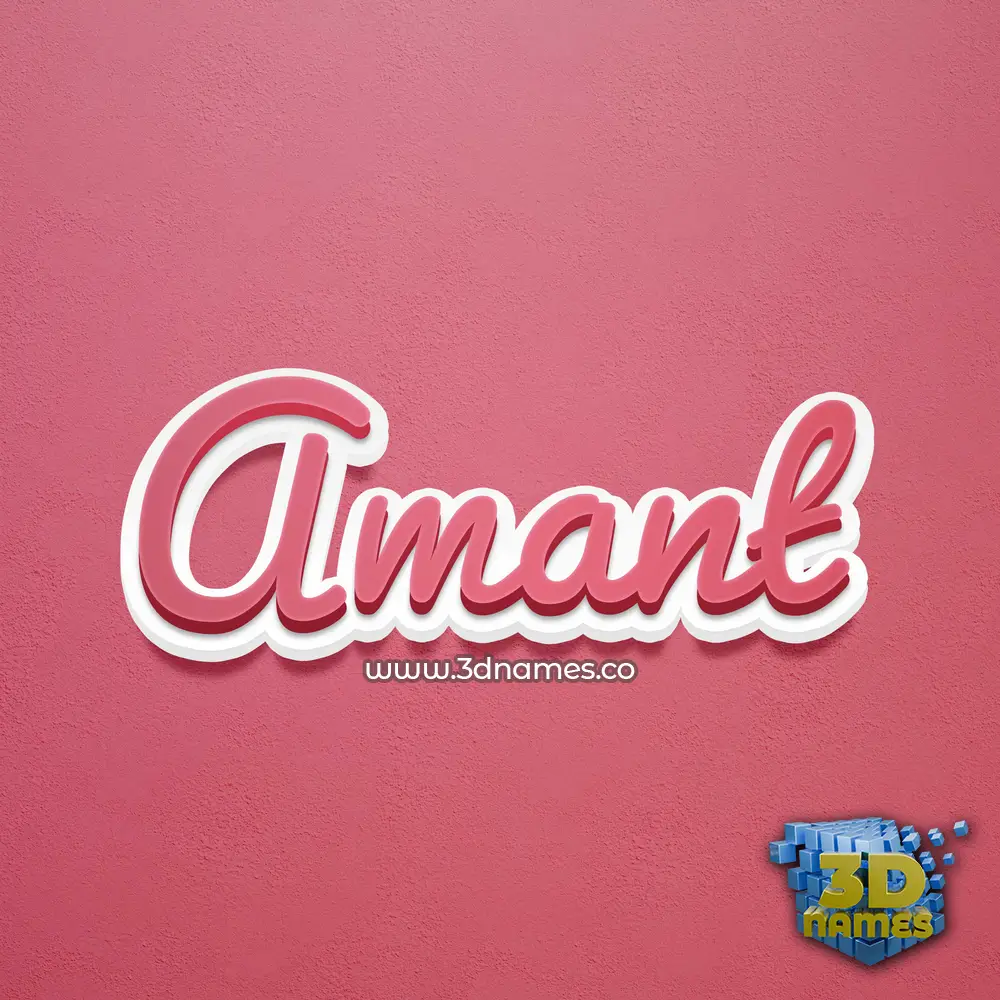amant in Red Scribble style - 3D name wallpaper