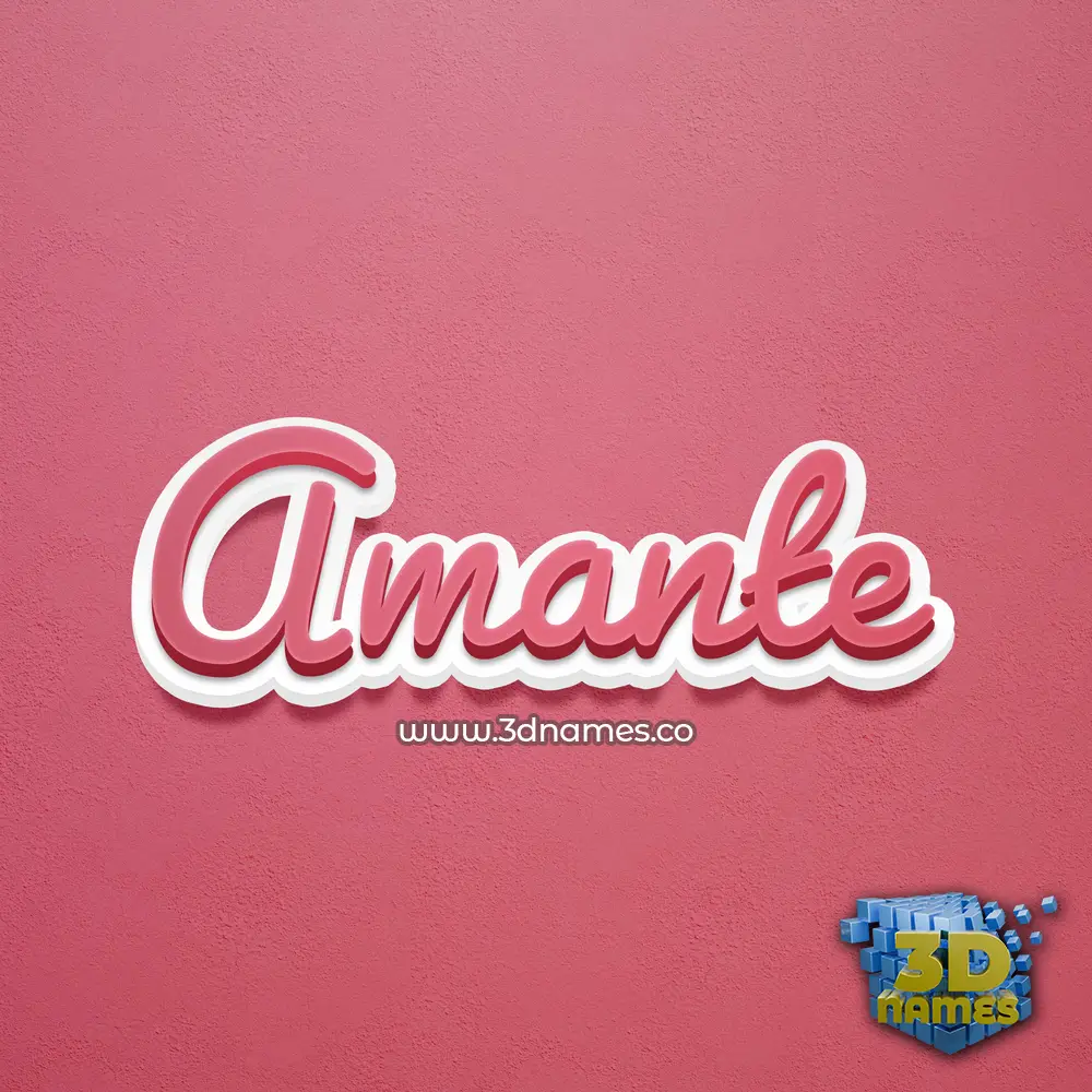 amante in Red Scribble style - 3D name wallpaper