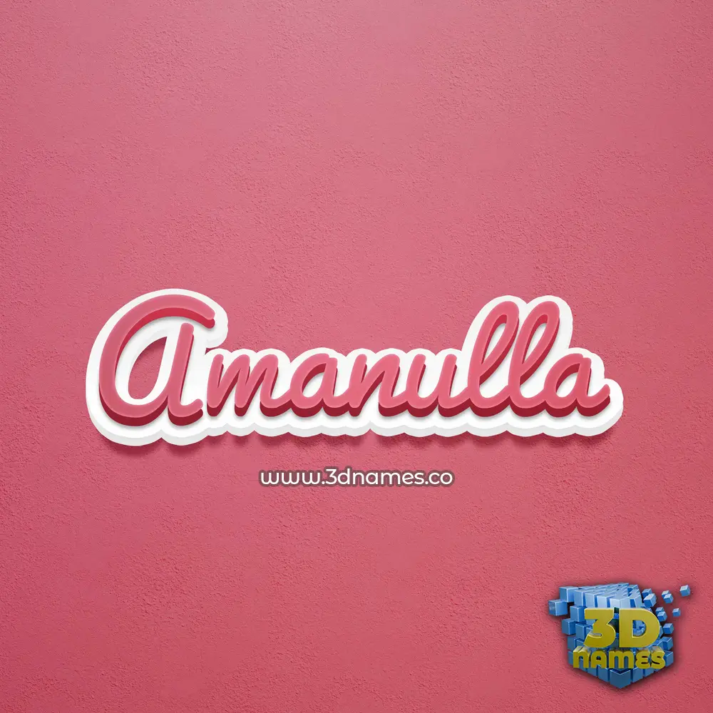 amanulla in Red Scribble style - 3D name wallpaper