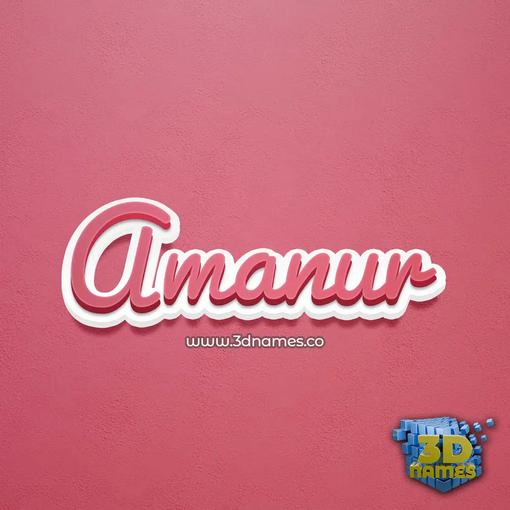 amanur in Red Scribble style - 3D name wallpaper