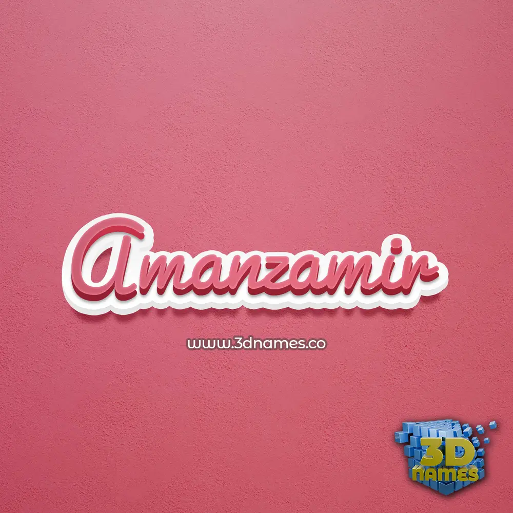 amanzamir in Red Scribble style - 3D name wallpaper