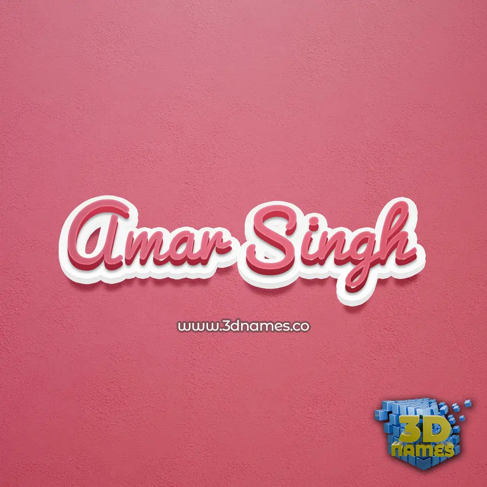 amar singh in Red Scribble style - 3D name wallpaper