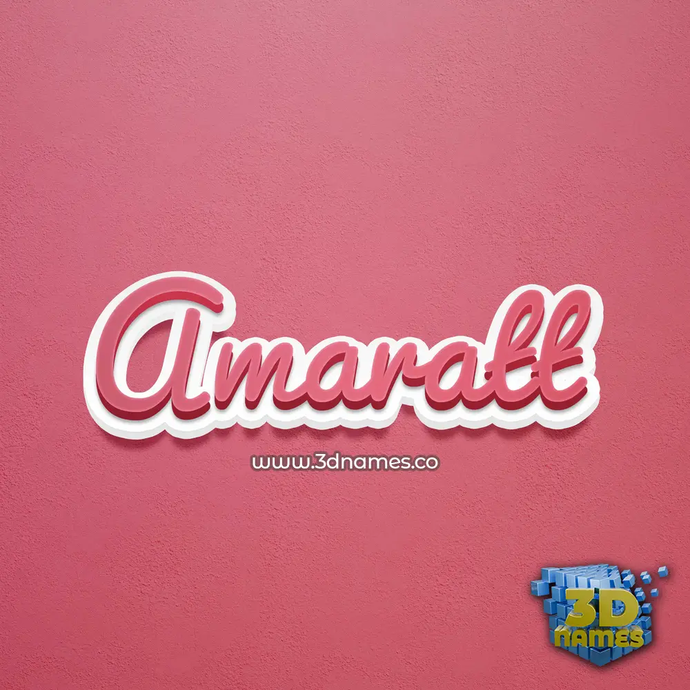 amaratt in Red Scribble style - 3D name wallpaper