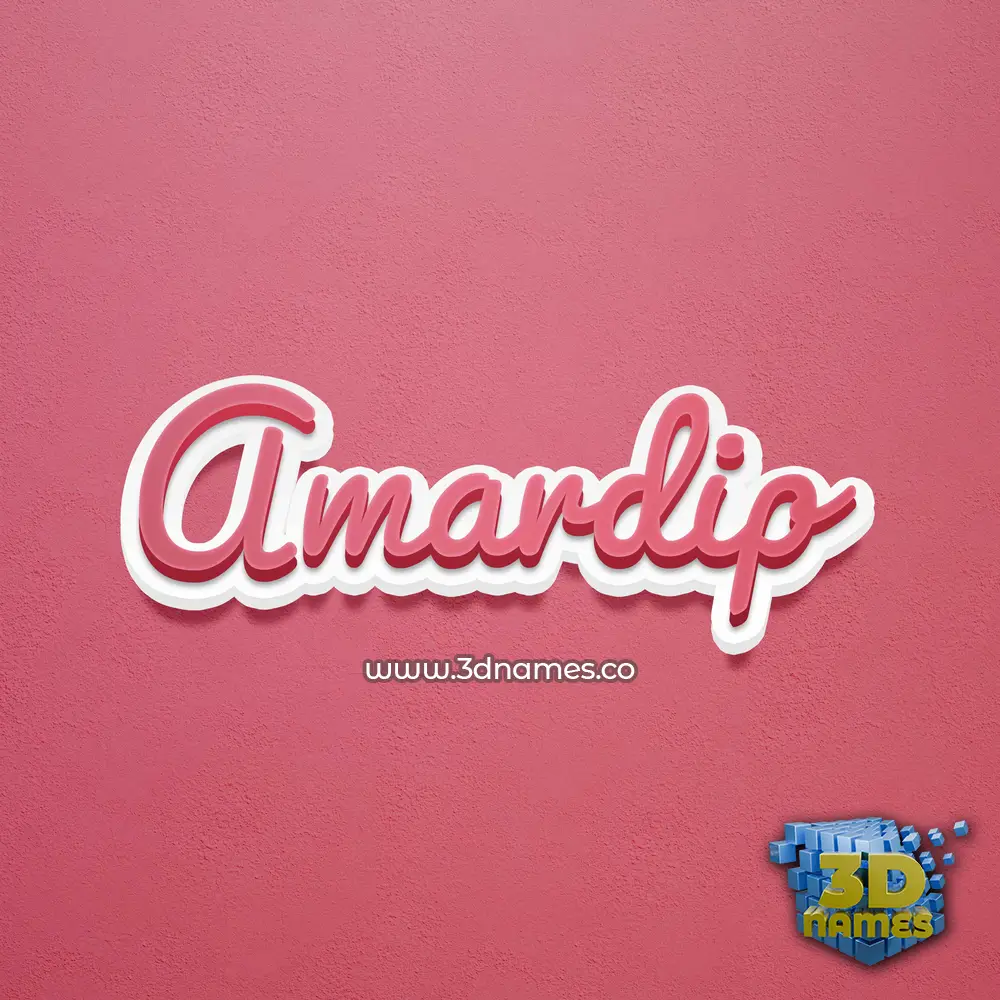 amardip in Red Scribble style - 3D name wallpaper