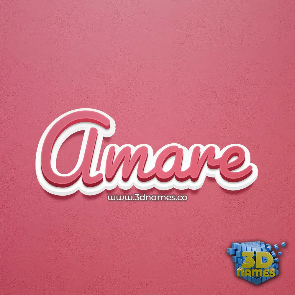 amare in Red Scribble style - 3D name wallpaper