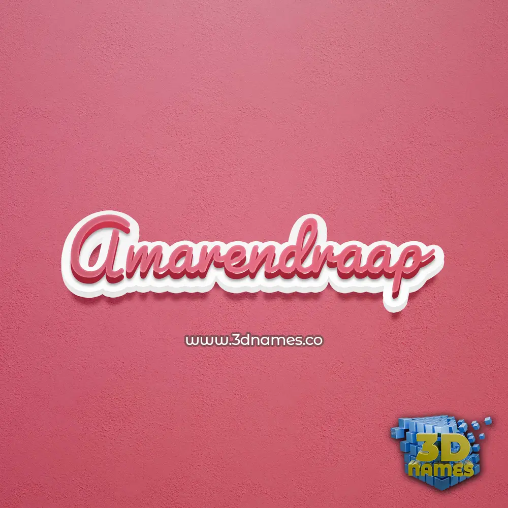 amarendraap in Red Scribble style - 3D name wallpaper