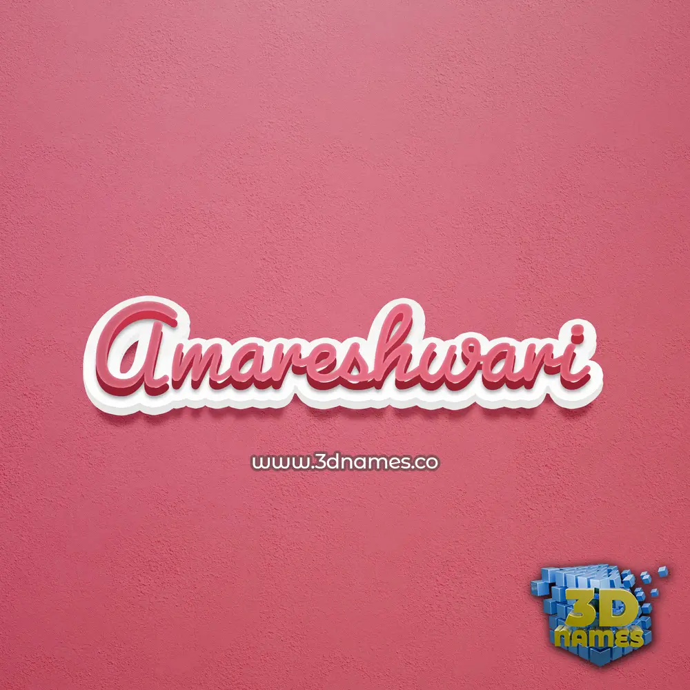 amareshwari in Red Scribble style - 3D name wallpaper
