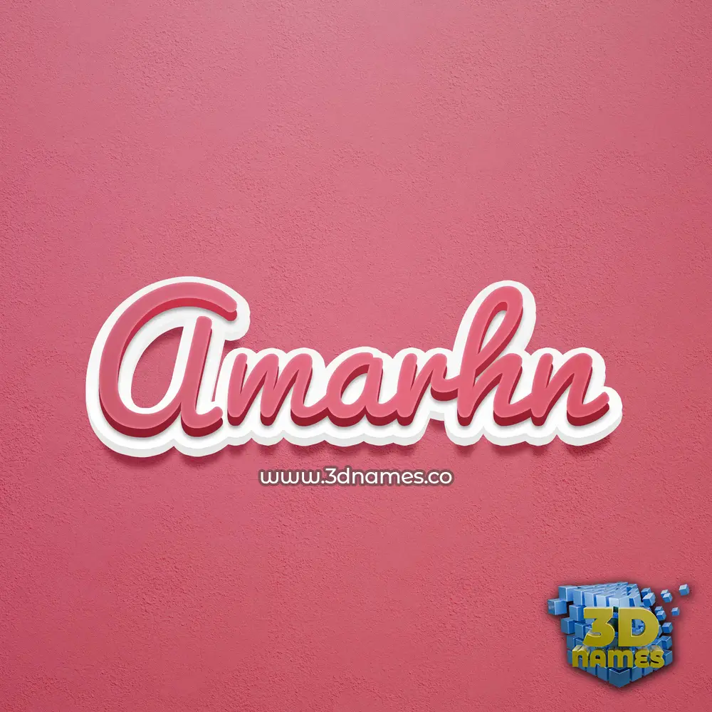 amarhn in Red Scribble style - 3D name wallpaper