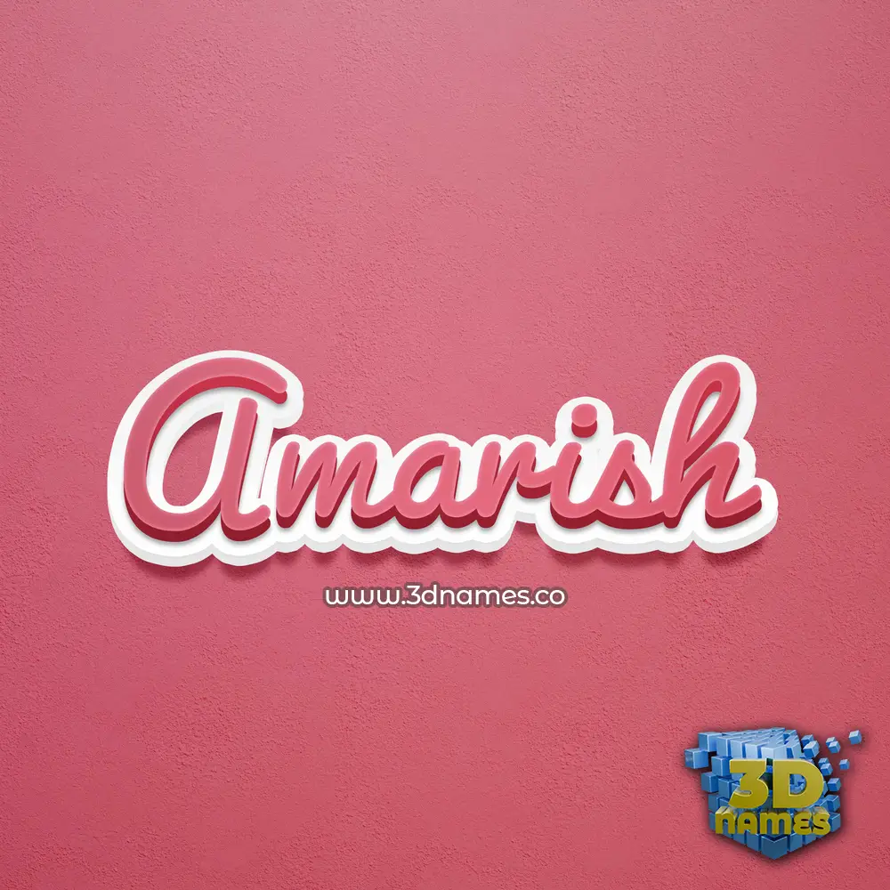 amarish in Red Scribble style - 3D name wallpaper