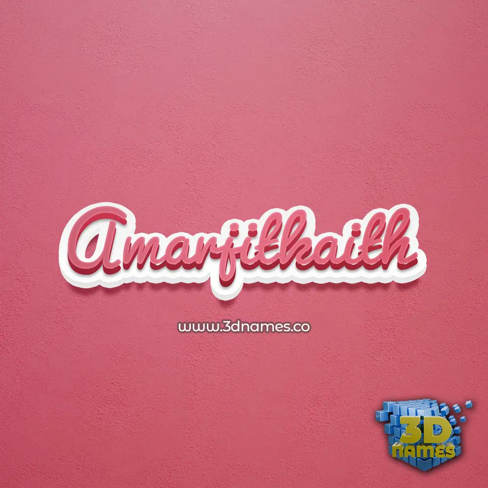 amarjitkaith in Red Scribble style - 3D name wallpaper