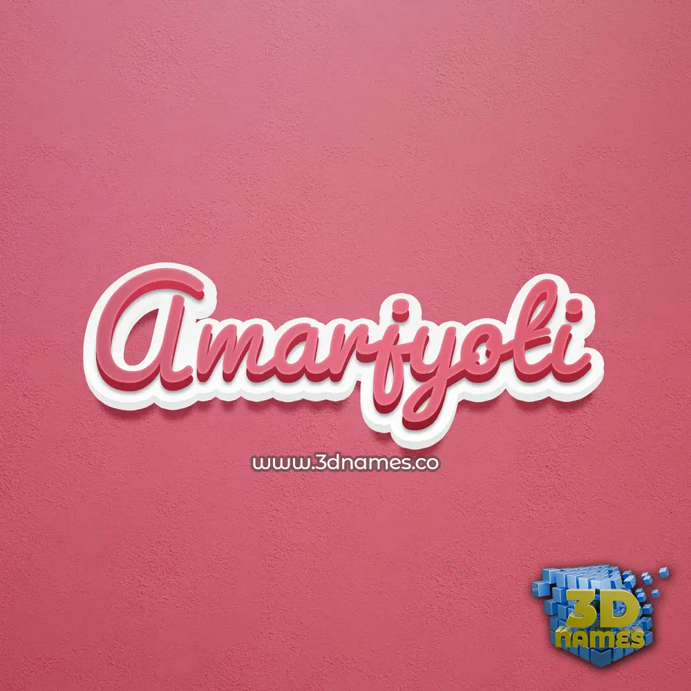 amarjyoti in Red Scribble style - 3D name wallpaper