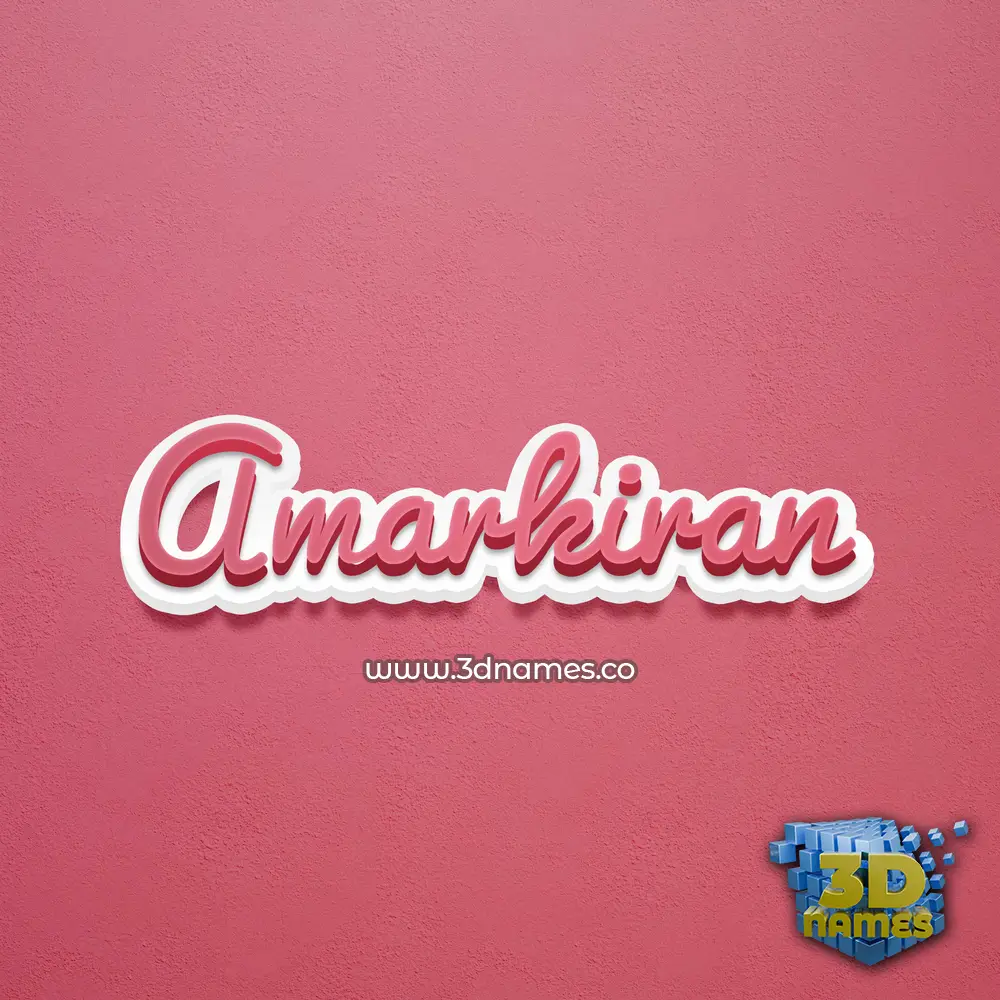 amarkiran in Red Scribble style - 3D name wallpaper