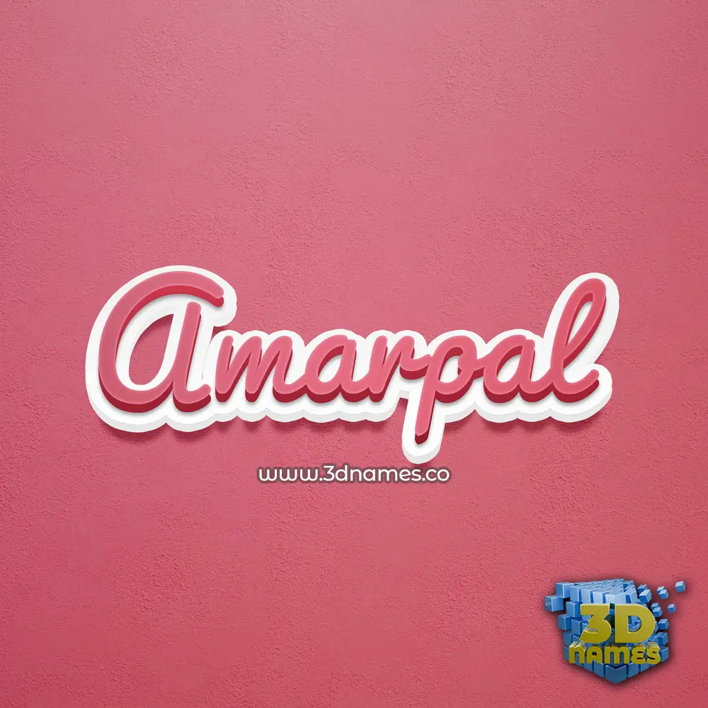 amarpal in Red Scribble style - 3D name wallpaper