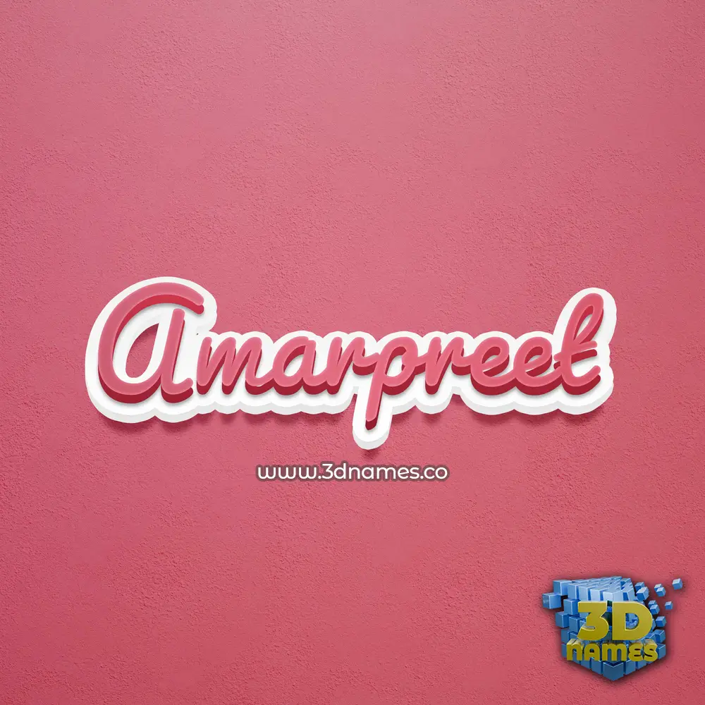 amarpreet in Red Scribble style - 3D name wallpaper