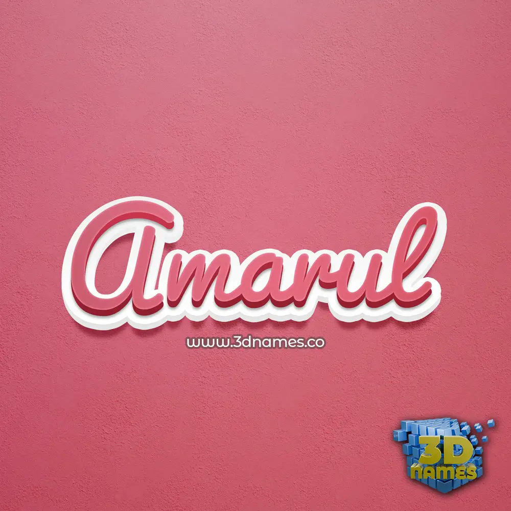 amarul in Red Scribble style - 3D name wallpaper