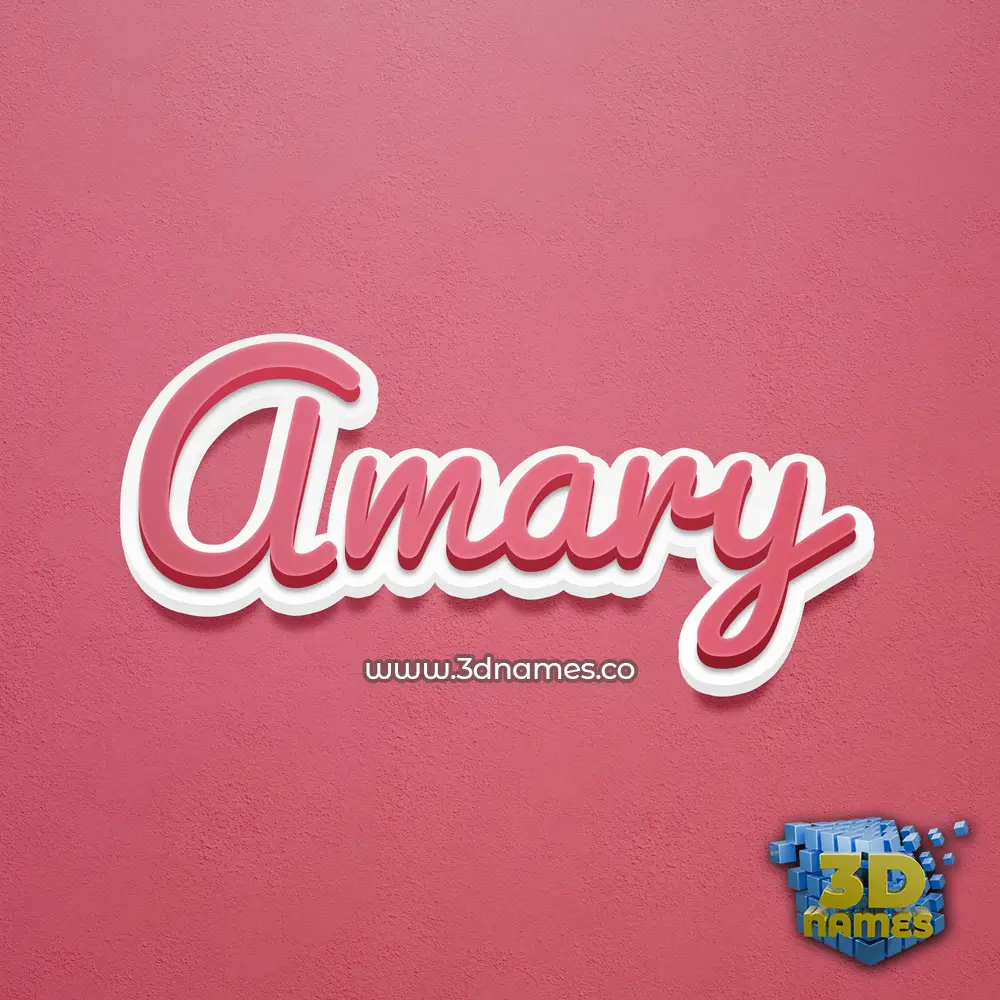 amary in Red Scribble style - 3D name wallpaper