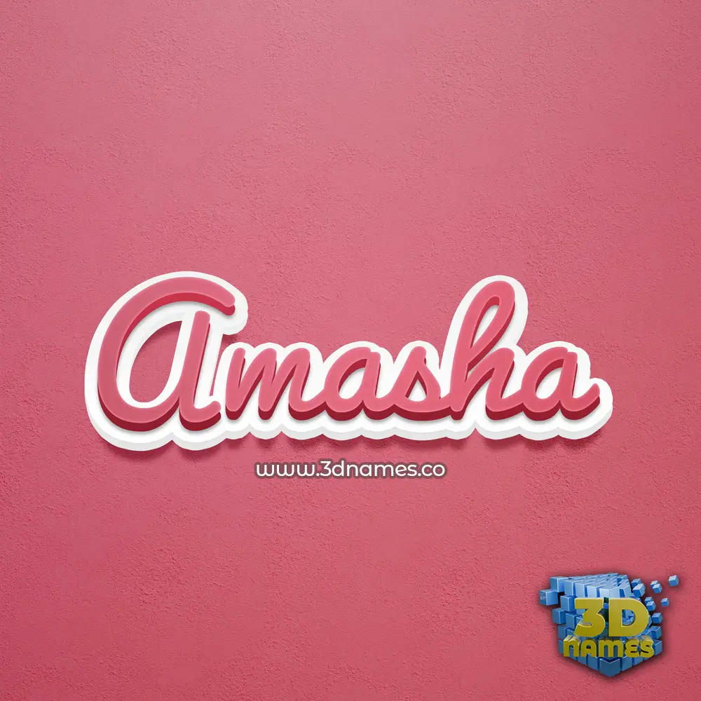 amasha in Red Scribble style - 3D name wallpaper