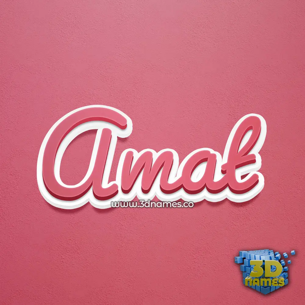 amat in Red Scribble style - 3D name wallpaper