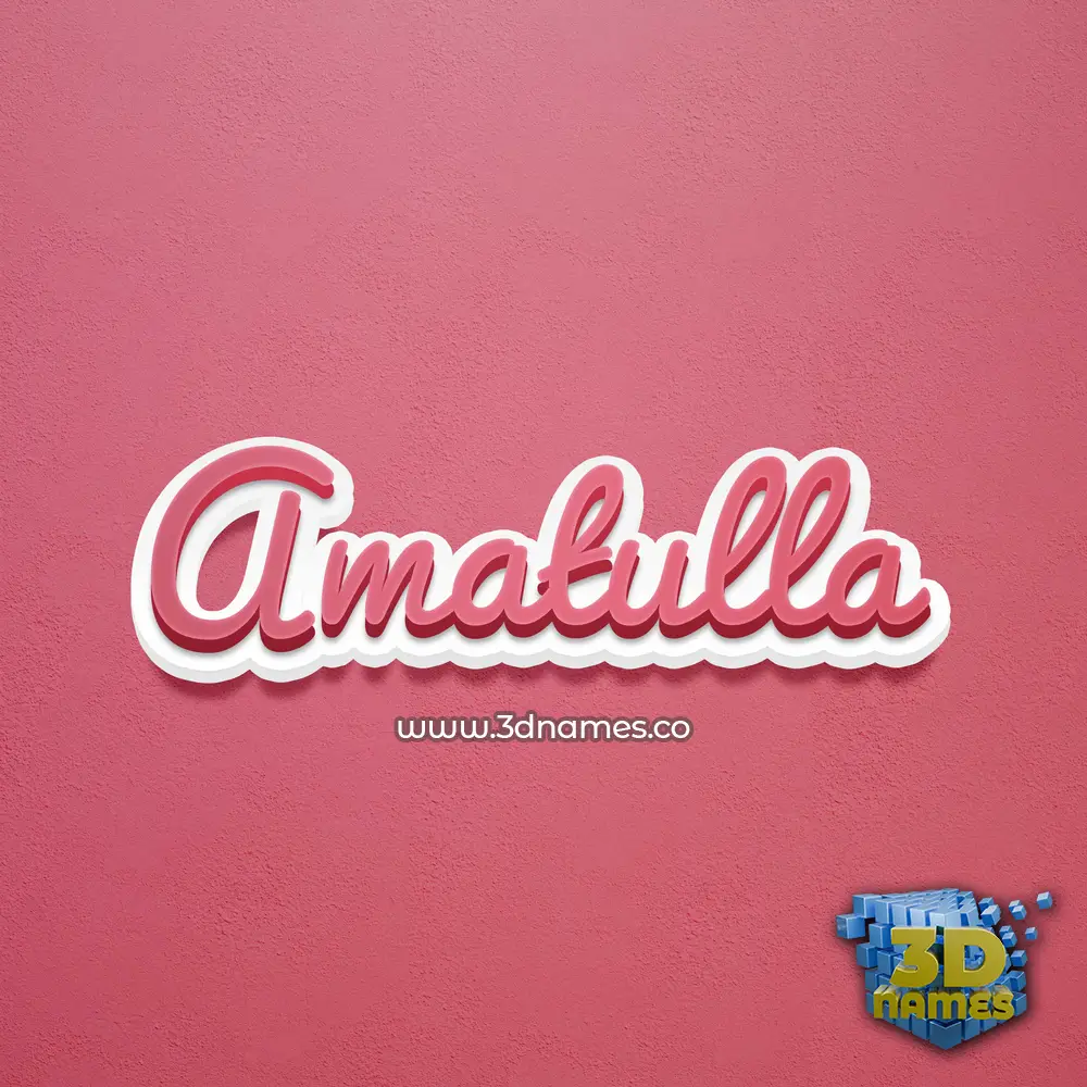 amatulla in Red Scribble style - 3D name wallpaper