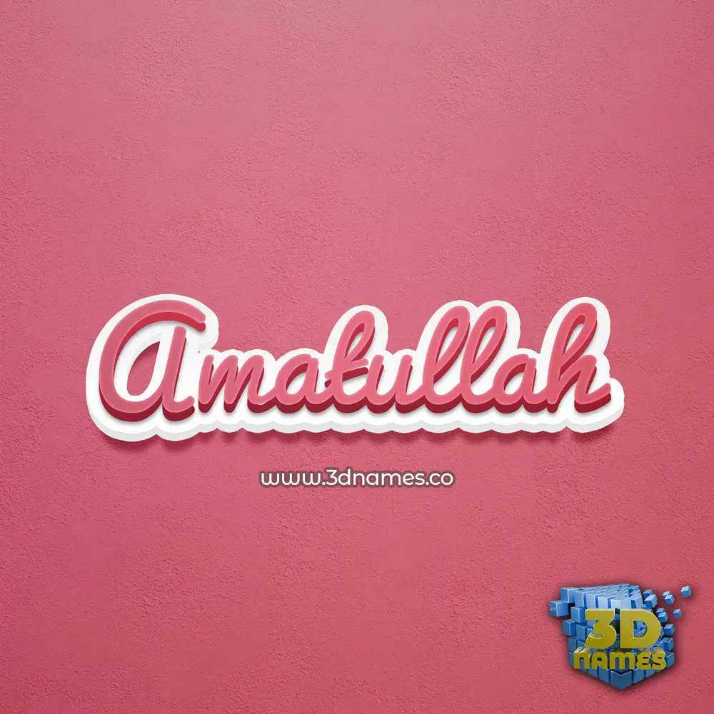 amatullah in Red Scribble style - 3D name wallpaper