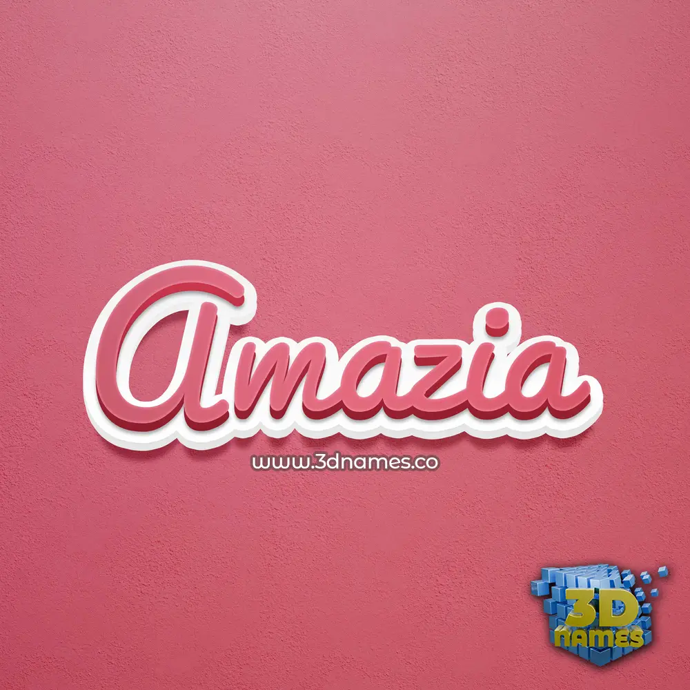 amazia in Red Scribble style - 3D name wallpaper