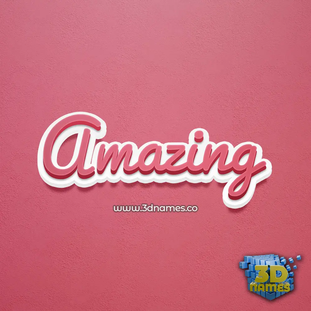 amazing in Red Scribble style - 3D name wallpaper