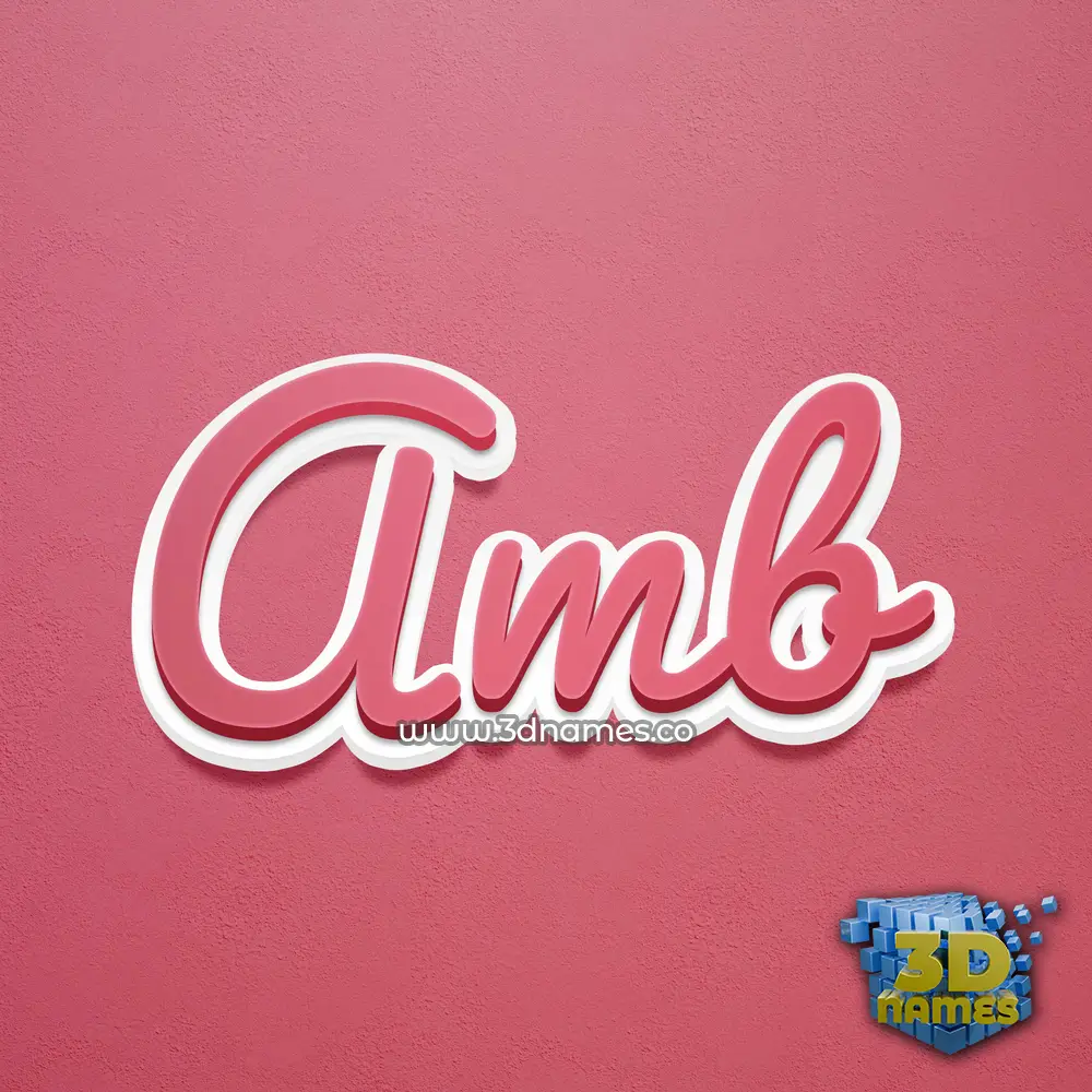 amb in Red Scribble style - 3D name wallpaper