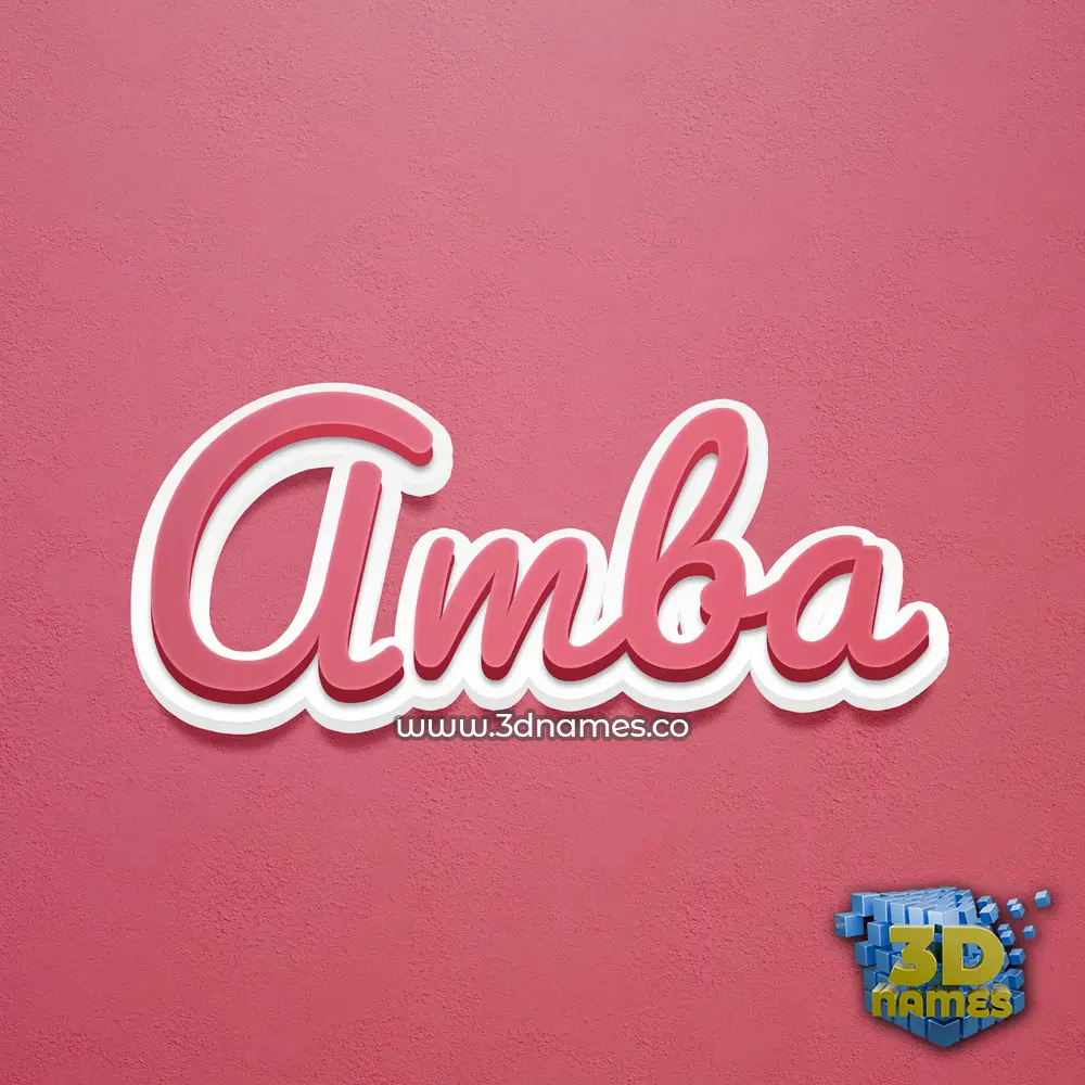 amba in Red Scribble style - 3D name wallpaper
