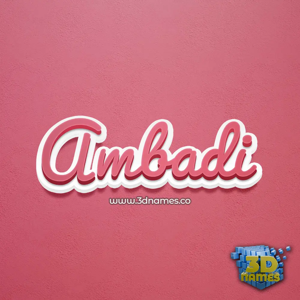 ambadi in Red Scribble style - 3D name wallpaper