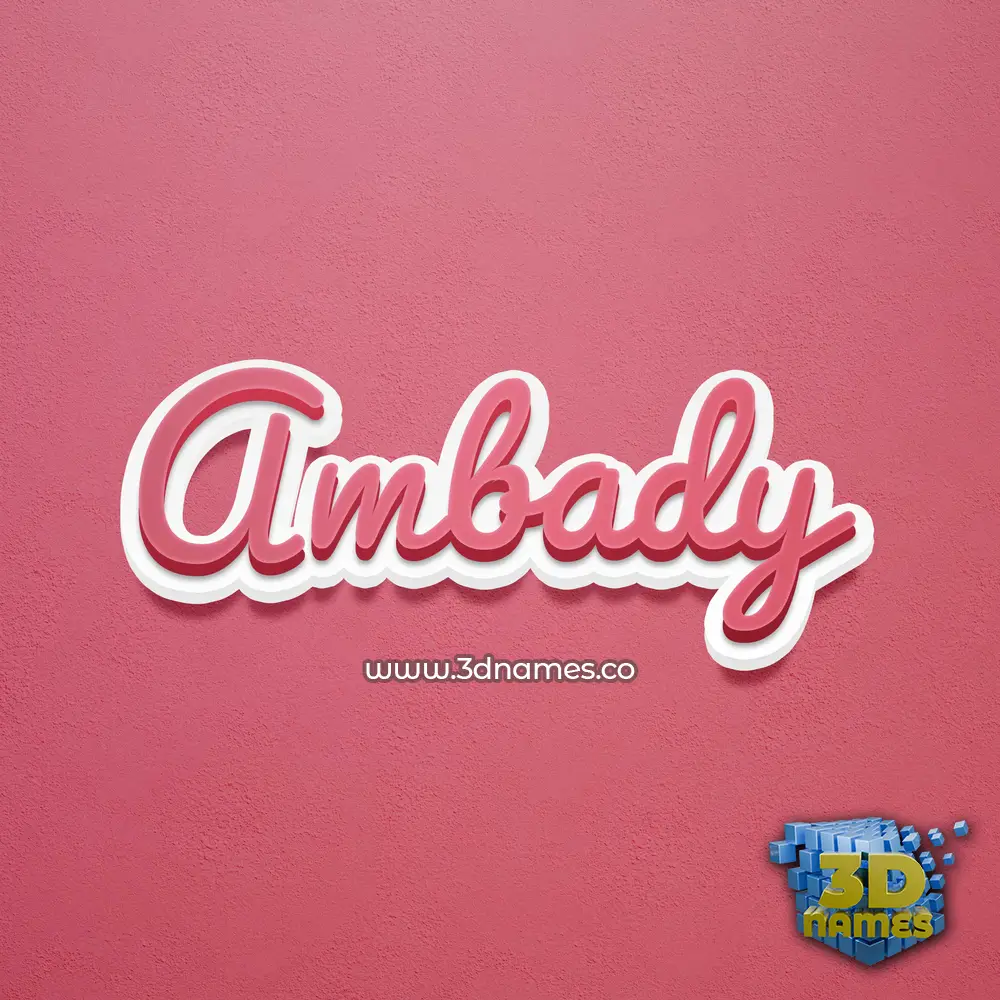 ambady in Red Scribble style - 3D name wallpaper