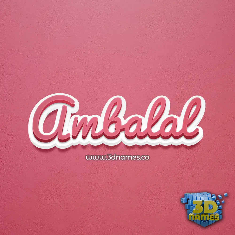 ambalal in Red Scribble style - 3D name wallpaper