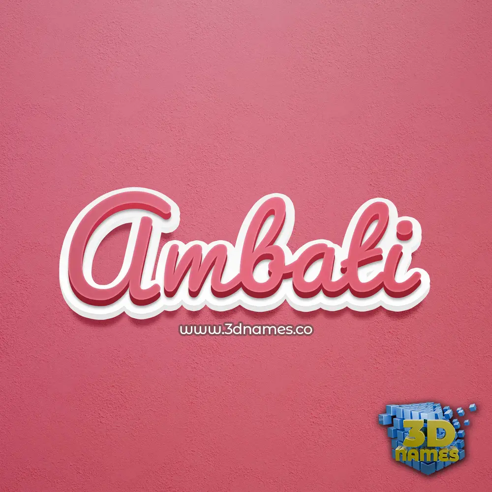 ambati in Red Scribble style - 3D name wallpaper