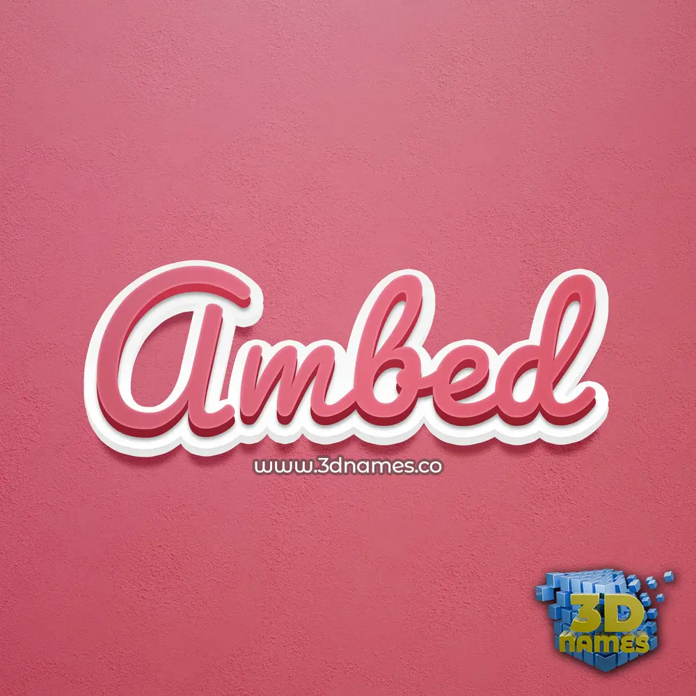 ambed in Red Scribble style - 3D name wallpaper