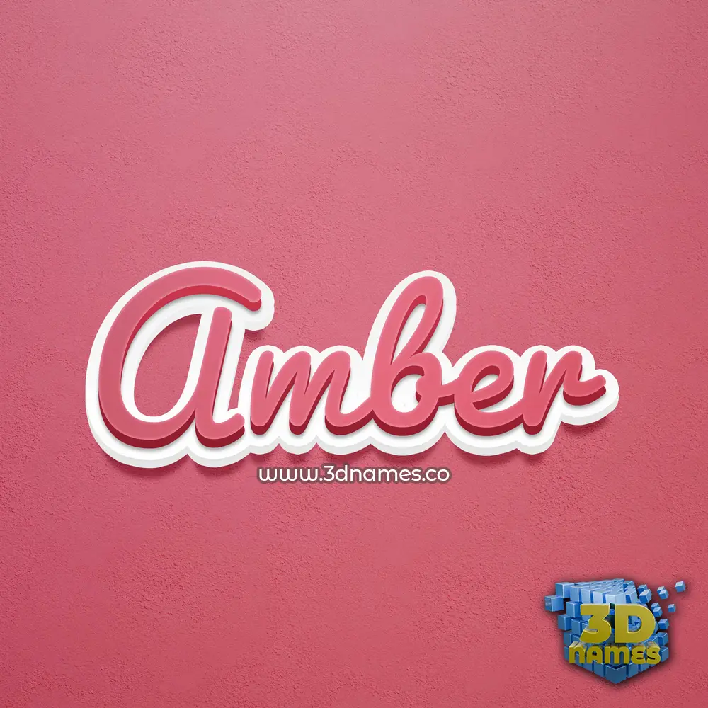 amber in Red Scribble style - 3D name wallpaper
