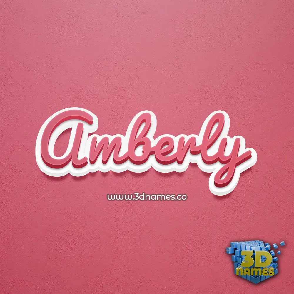 amberly in Red Scribble style - 3D name wallpaper