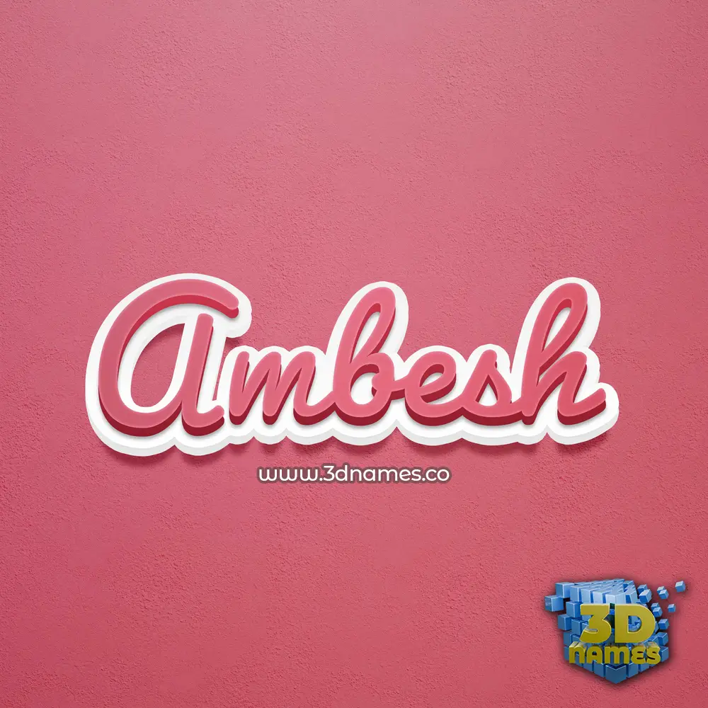 ambesh in Red Scribble style - 3D name wallpaper