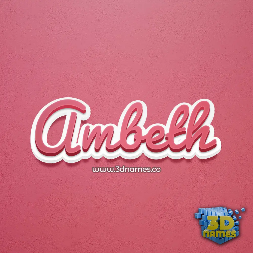 ambeth in Red Scribble style - 3D name wallpaper