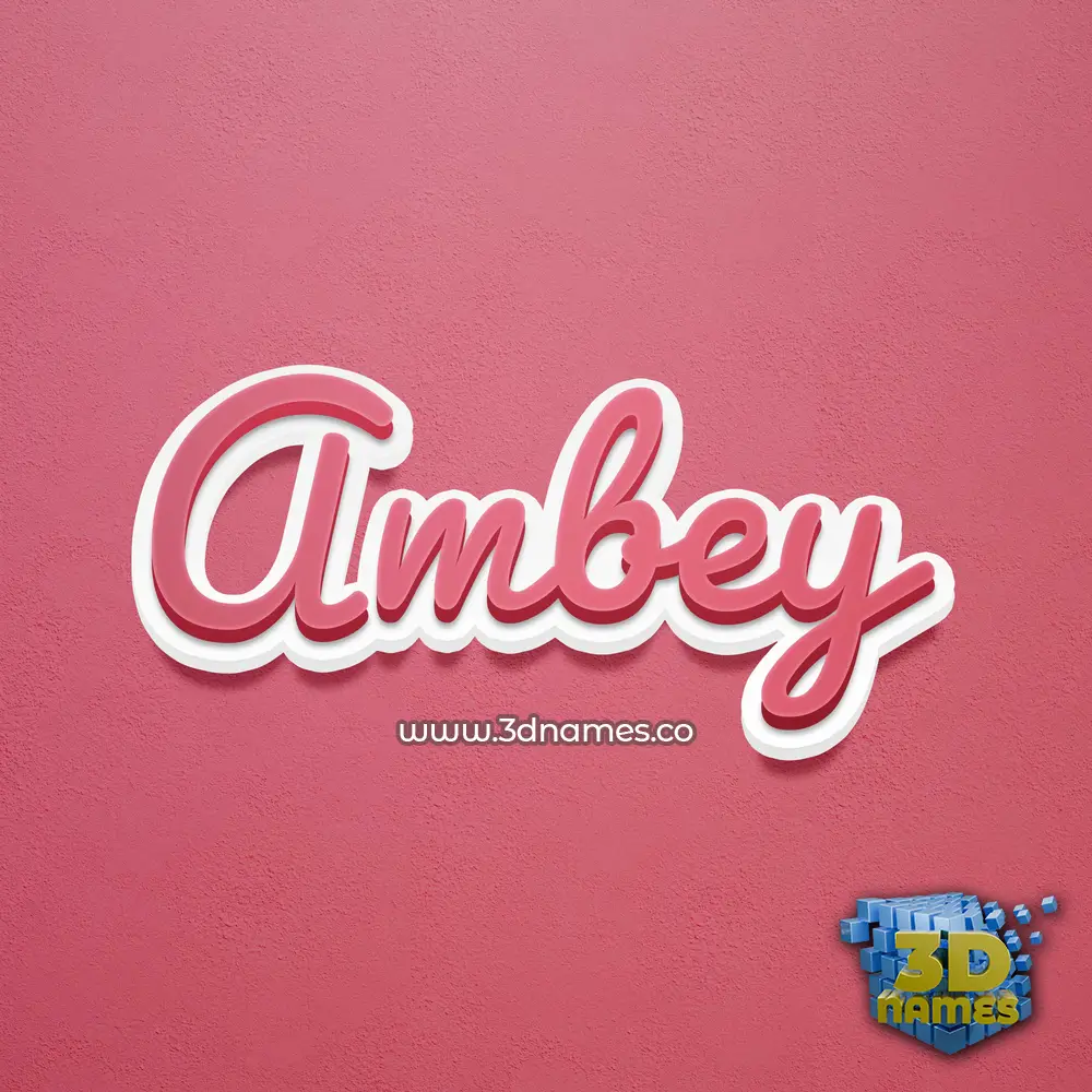 ambey in Red Scribble style - 3D name wallpaper