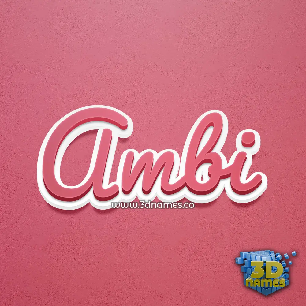 ambi in Red Scribble style - 3D name wallpaper