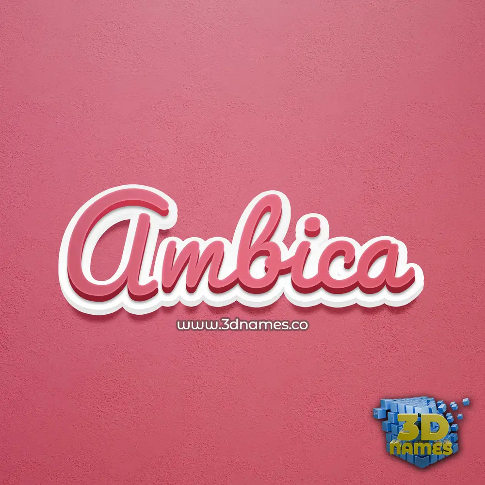 ambica in Red Scribble style - 3D name wallpaper